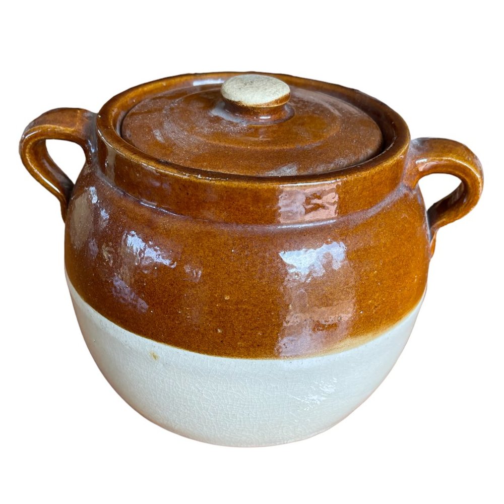 Vintage double handle cookie jar